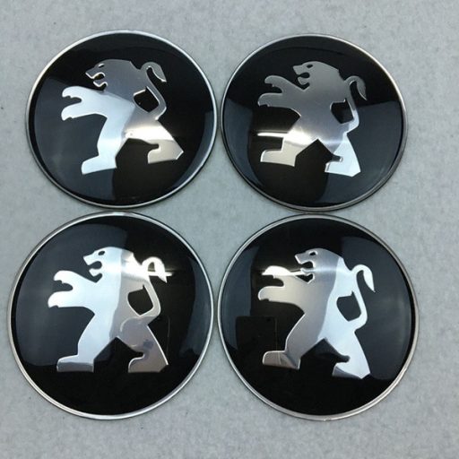 3D autó Peugeot felniközép kupak matrica szett (4 db) 65 mm, alumínium