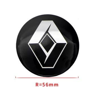   3D autó Renault fekete felniközép kupak matrica (4 db) 56 mm, alumínium