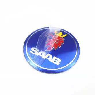   3D autó Saab királykék felniközép kupak matrica (4 db) 56 mm alumínium