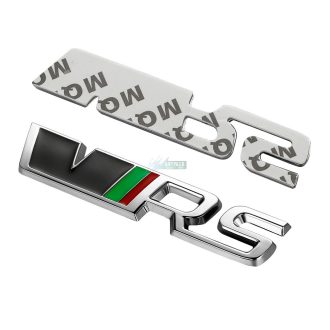 3D fém autó matrica Skoda VRS fényes ezüst alap 