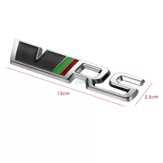 3D fém autó matrica Skoda VRS fényes ezüst alap 