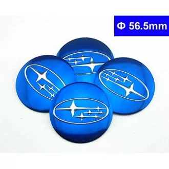   3D autó Subaru királykék felniközép kupak matrica (4 db) 56 mm, alumínium