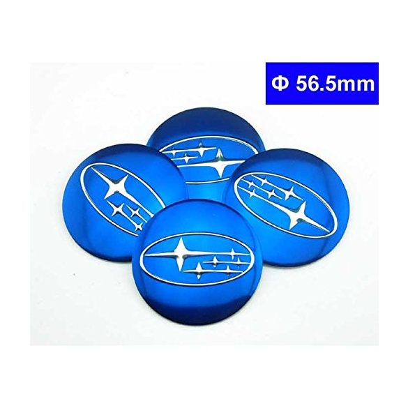 3D autó Subaru királykék felniközép kupak matrica (4 db) 56 mm, alumínium