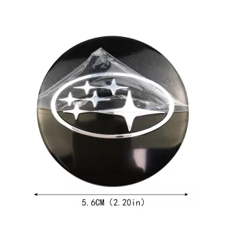   3D autó Subaru fekete felniközép kupak matrica (4 db) 56 mm, alumínium