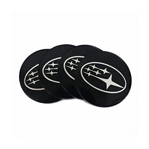 3D autó Subaru fekete felniközép kupak matrica (4 db) 56 mm, alumínium