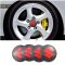 3D autó Suzuki fekete piros felniközép kupak matrica (4 db) 56 mm, alumínium