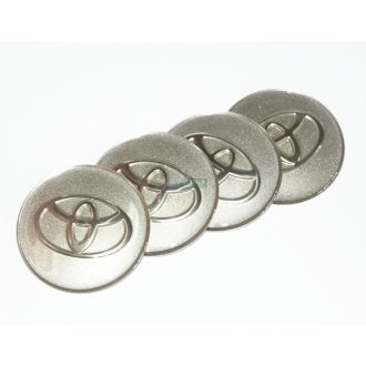   3D autó Toyota ezüst felniközép kupak matrica (4 db) 65 mm, alumínium keménygyantás