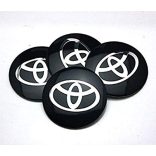 3D autó Toyota fekete felniközép kupak matrica (4 db) 56 mm, alumínium