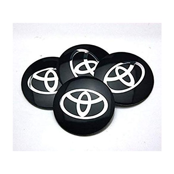 3D autó Toyota fekete felniközép kupak matrica (4 db) 56 mm, alumínium