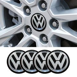   3D autó Volkswagen fekete-ezüst felniközép kupak matrica (4 db) 60 mm alumínium