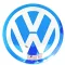 3D autó Volkswagen azúrkék felniközép kupak matrica (4 db) 56 mm alumínium