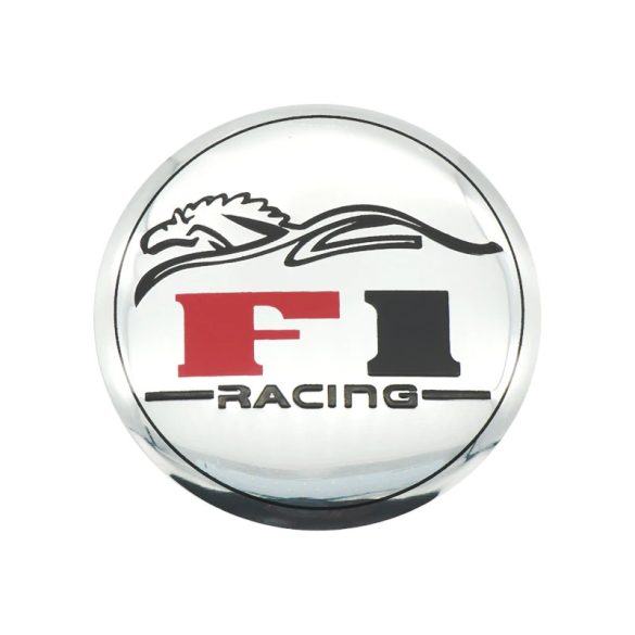 3D autó F1 Sport ezüst felniközép kupak matrica (4 db) 56 mm alumínium