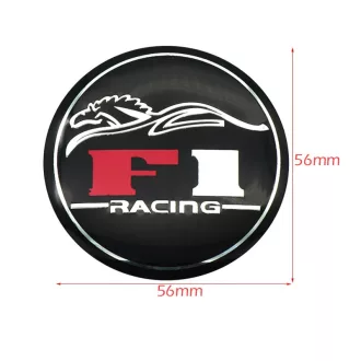   3D autó F1 Sport fekete felniközép kupak matrica (4 db) 56 mm alumínium