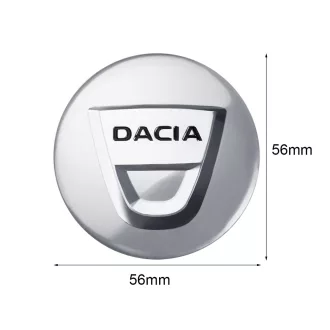   3D autó Dacia ezüst felniközép kupak matrica (4 db) 56 mm alumínium