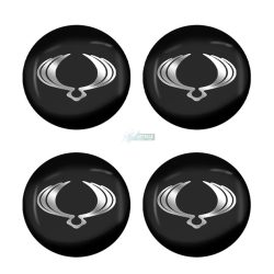   3D autó SsangYong fekete felniközép kupak matrica (4 db) 56 mm alumínium