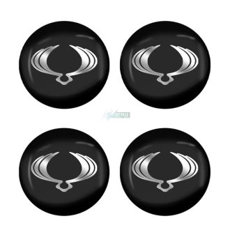   3D autó SsangYong fekete felniközép kupak matrica (4 db) 56 mm alumínium