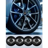 3D autó SsangYong fekete felniközép kupak matrica (4 db) 56 mm alumínium