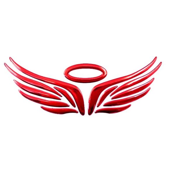 3D autó angyal matrica piros színű