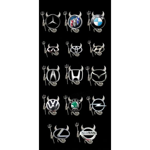 3D autó ördög matrica ezüst színű