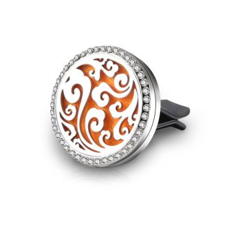   Hullámok - Aromaterápiás autóillatosító CZ kristályokkal- rozsdamentes acél aroma diffúzor