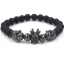 Ásvány karkötő fekete ónix - gunmetal koronák cirkónium mikro kristályos charm