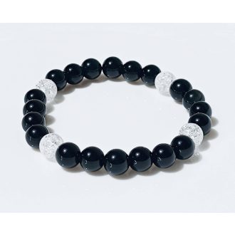 Ásvány karkötő ónix és hegyikristály