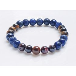   Ásvány karkötő gránát, lapis lazuli, szodalit és tigrisszem