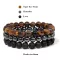 Ásvány karkötő 3-as szett Tiger Eye-Hematite-Lávakő