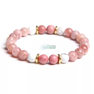 Napkő - rodonit - howlit ásvány karkötő