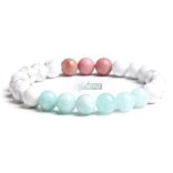 Rodonit - howlit - amazonit ásvány karkötő