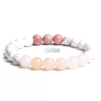 Rodonit - howlit - aventurin ásvány karkötő