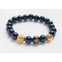   Ásvány karkötő Feng Shui aranyozott vagyon és sok szerencsét ónix 