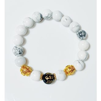   Ásvány karkötő Feng Shui aranyozott vagyon és sok szerencsét howlit 