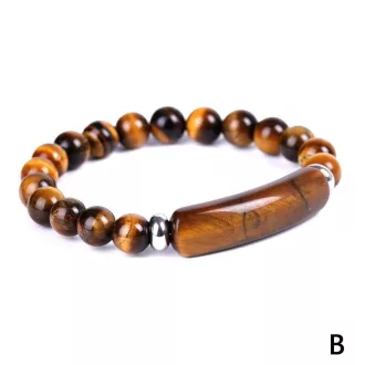 Ásvány karkötő tigrisszem charm