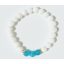 Ásvány karkötő tridacna és akvamarin