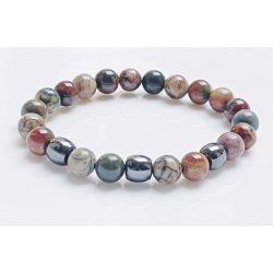   Ásvány karkötő picture jáspis és hordó alakú mágneses hematit