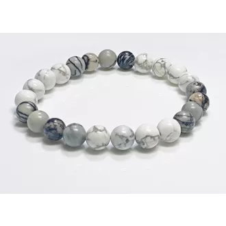 Ásvány karkötő howlit és web jáspis