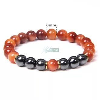   Narancs tigrisszem - hematit arany köztes ásvány karkötő