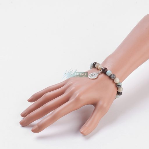 Ásvány karkötő - Om szimbólum (szent hang) és életfa ajándék tasakkal