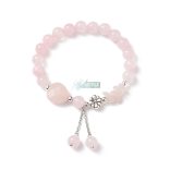 Rózsakvarc gyöngy szív és chips karkötő 0