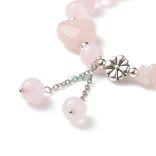 Rózsakvarc gyöngy szív és chips karkötő 0