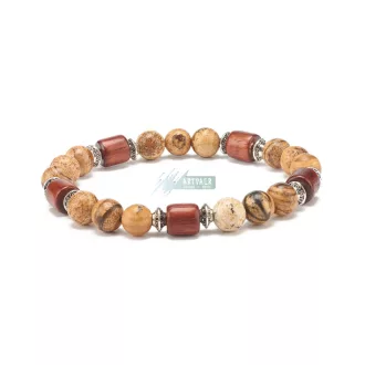 Kép jáspis - natúr fa - tibeti köztes ásvány karkötő