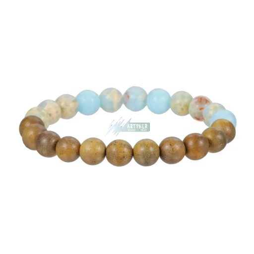 Shousan kő, ónix, famintás jáspis - ásvány karkötő 3 db-os szett