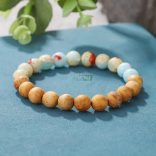 Shousan kő, famintás jáspis - ásvány karkötő