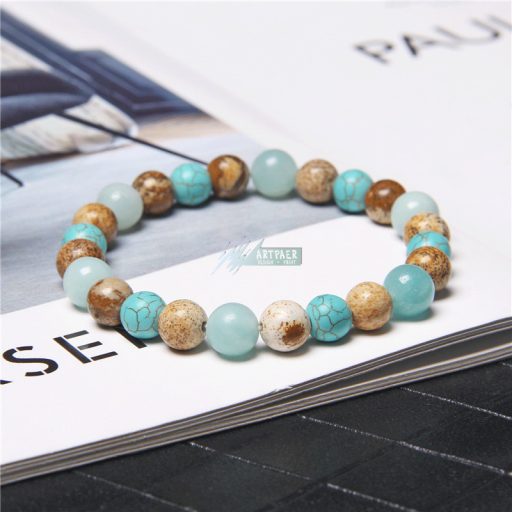 Kép jáspis - türkiz - amazonit - ásvány karkötő