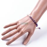 Valódi gyöngy és ametiszt ásvány merev karkötő