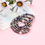 Hematit gyöngy, rizsszem, többféle ásvány karkötő