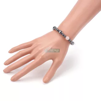 Hematit gyöngy, rizsszem, többféle ásvány karkötő