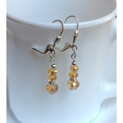   Modern arany színű üveg abakusz gyöngyök fülbevaló (1 pár)