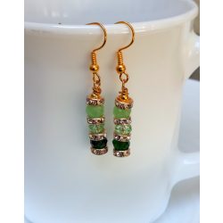   Modern üveg kristály abakusz gyöngyök fülbevaló (1 pár)